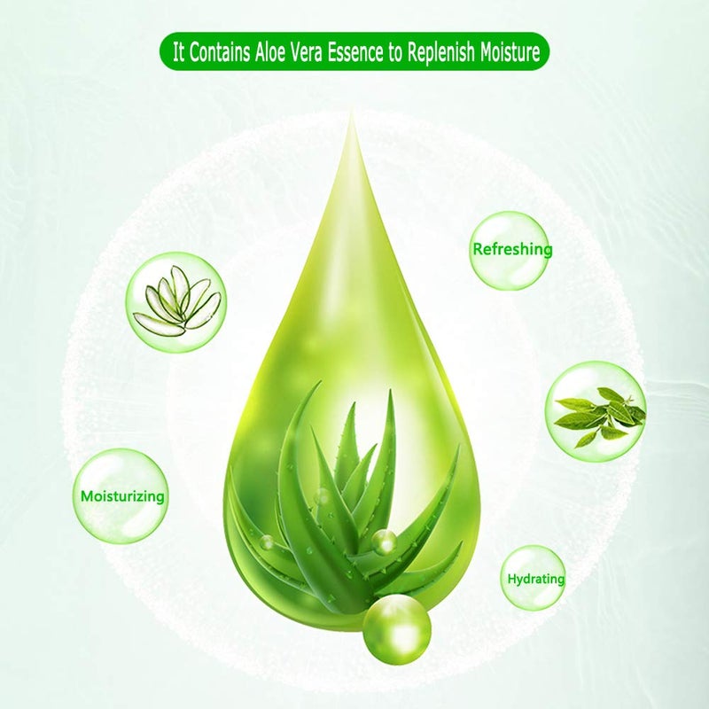PalNour Aloe Facial Skincare Sheet Hydrating Moisturizing Revitalizing Facial Skincare Sheet for Dry, Oily, Sensitive and Tired Skin 25ml/0.8oz, Pack of 10 - Image 4